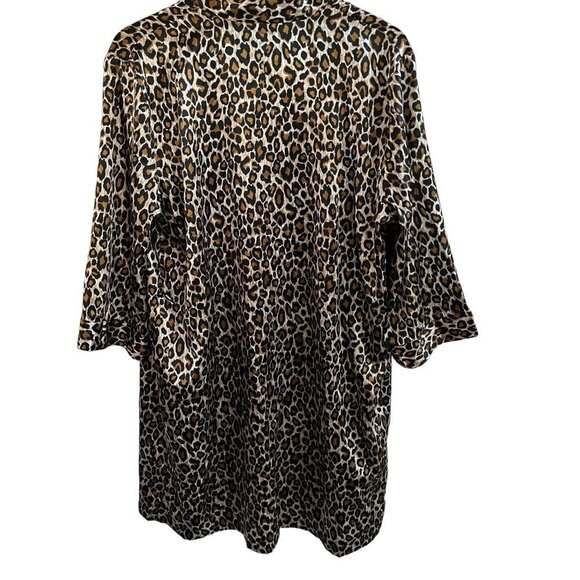 Ambrielle Pajama Top‎ Womens Large Leopard Print Silky Light Drawstring C… - Picture 2 of 9